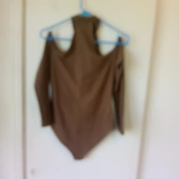 Zawary brown cold shoulder bodysuit M - Picture 6 of 6